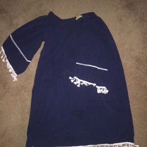 Off the shoulder navy dress